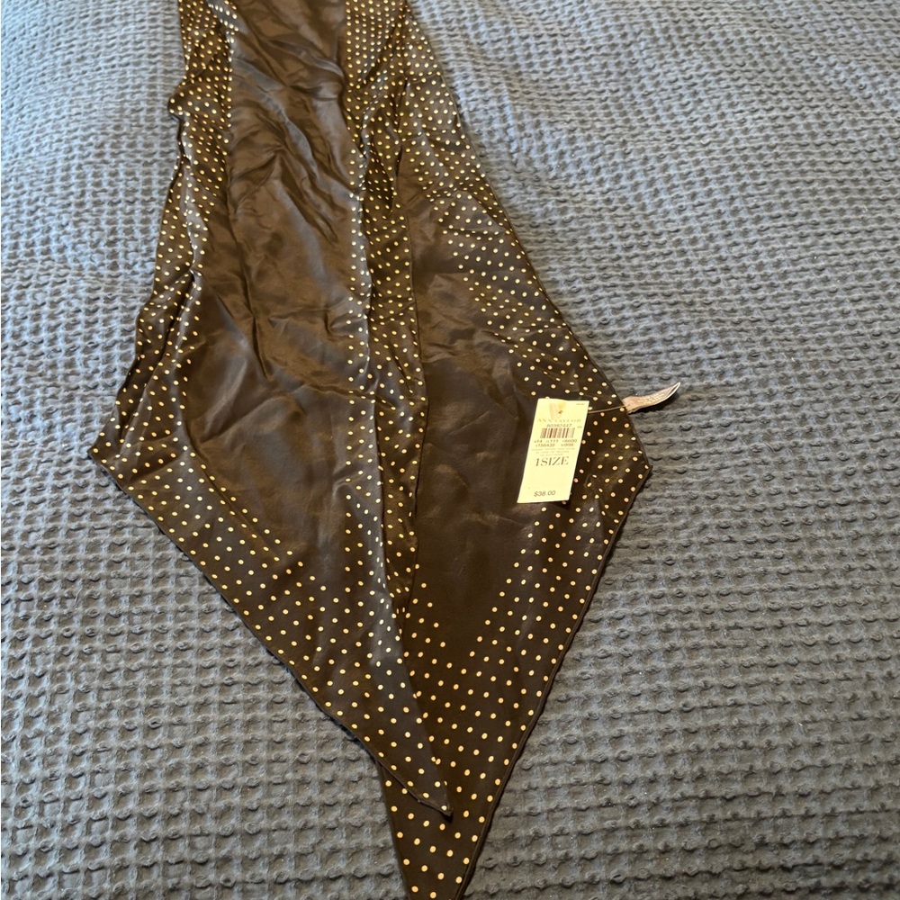 Polka dot long silk scarf